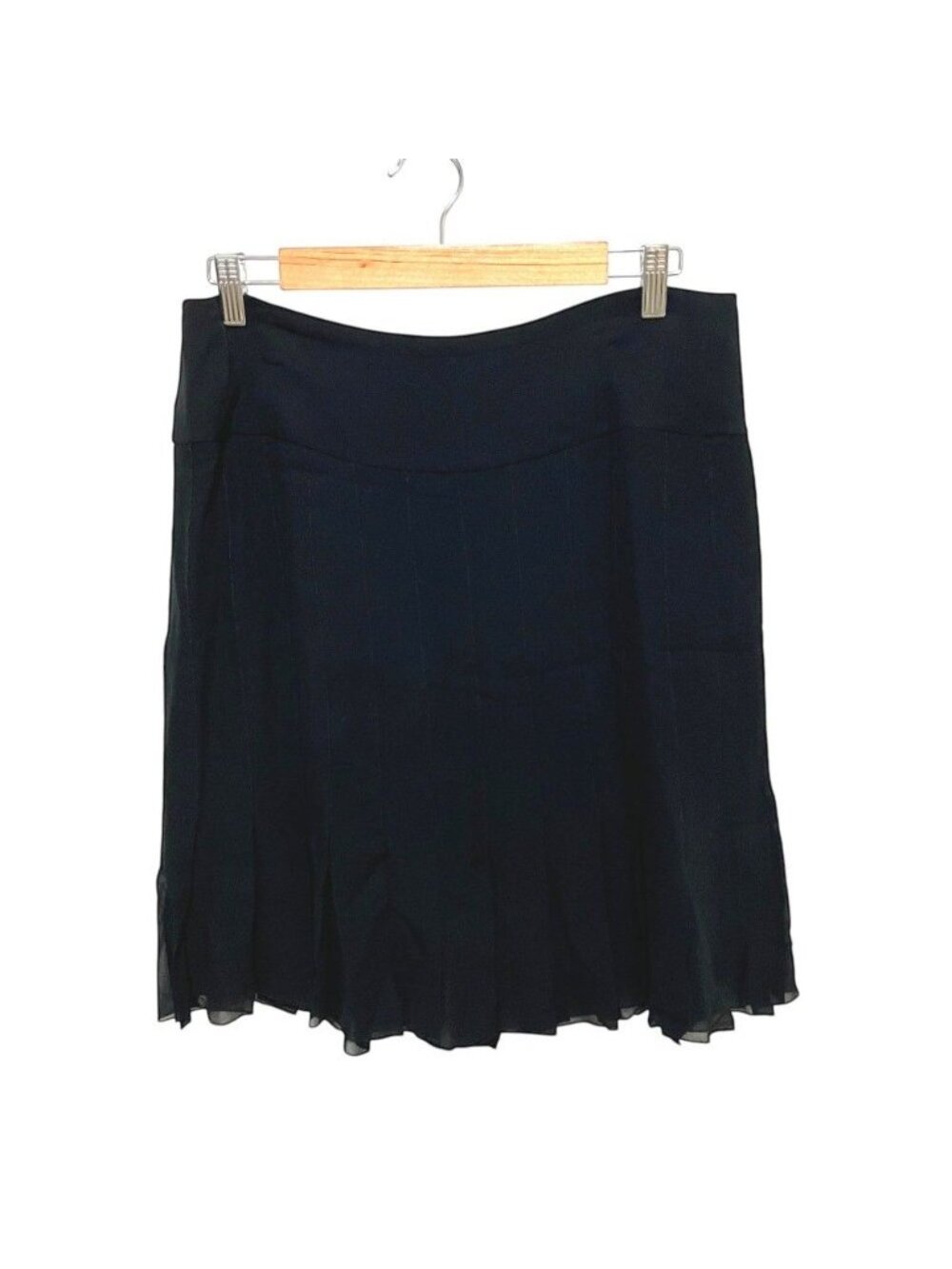 Chanel 04P Silk Flare Skirt Black Spring Summer Fall Winter 42